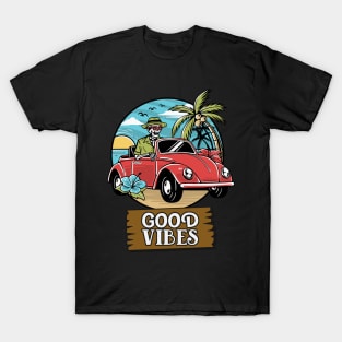 Driving skeleton, Happy Vibes T-Shirt